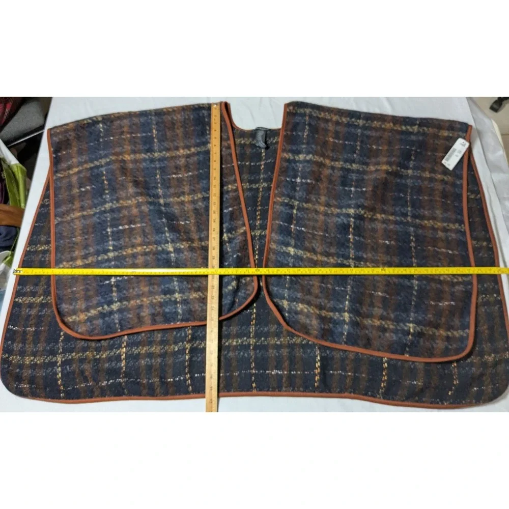 CONRAD C COLLECTION Women‎ One Size Brown Plaid ALPACA WOOL Blend Wrap NEW
